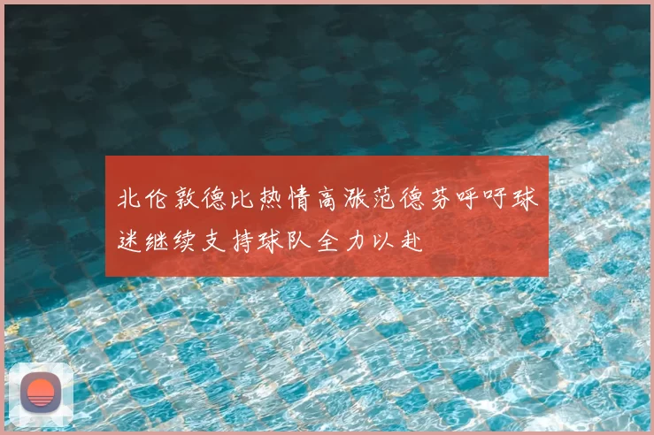 北伦敦德比热情高涨范德芬呼吁球迷继续支持球队全力以赴