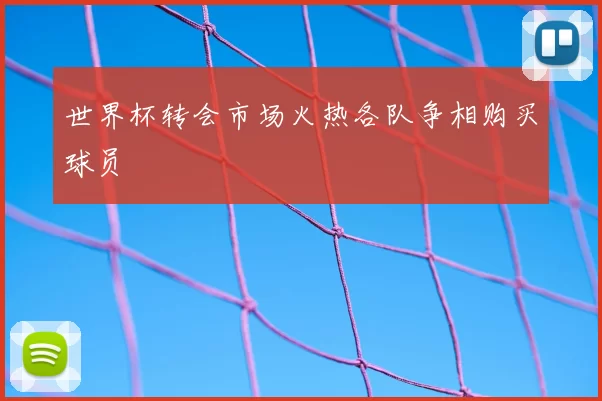 世界杯转会市场火热各队争相购买球员