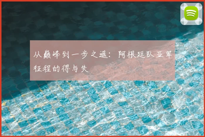 从巅峰到一步之遥：阿根廷队亚军征程的得与失